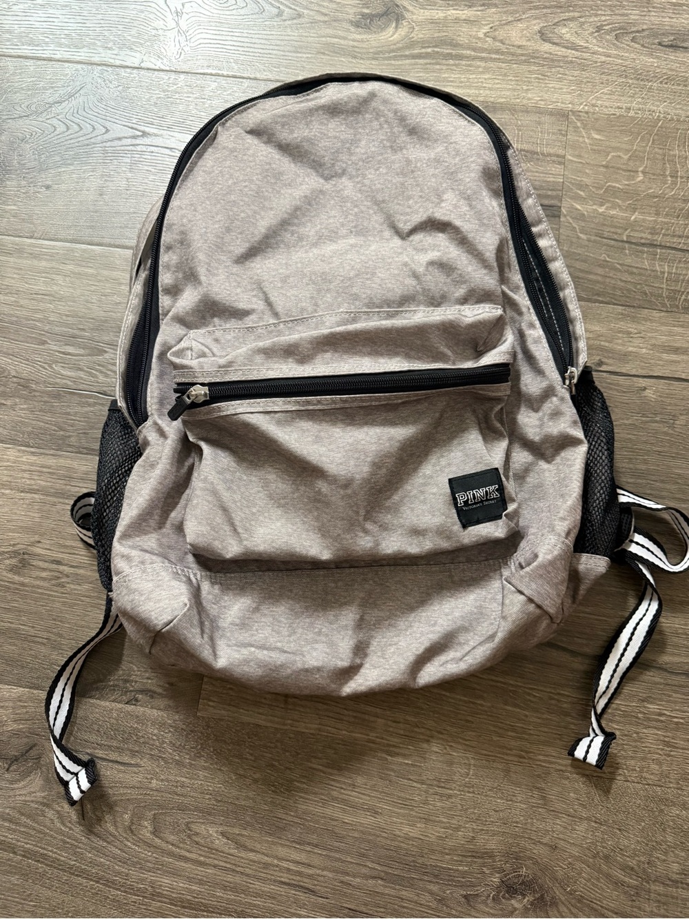 PINK Victoria's Secret Light Heather Gray Canvas Backpack